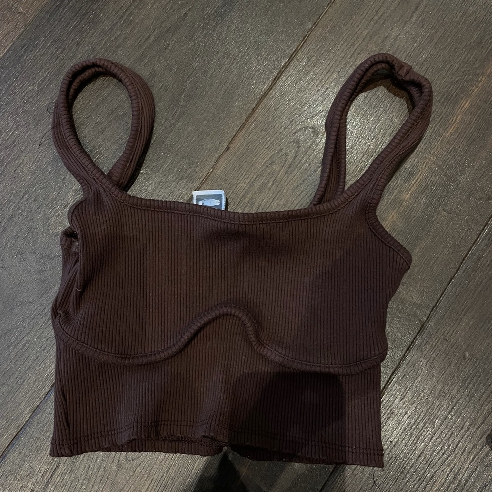 Brown tank top - cropped